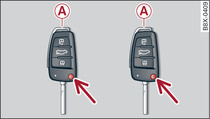 Juego de llaves (ejemplo 2: con llave de confort / alarma antirrobo)